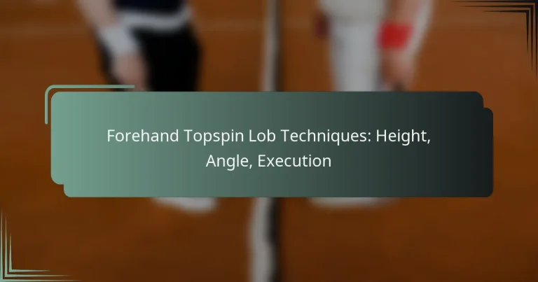 Forehand Topspin Lob Techniques: Height, Angle, Execution