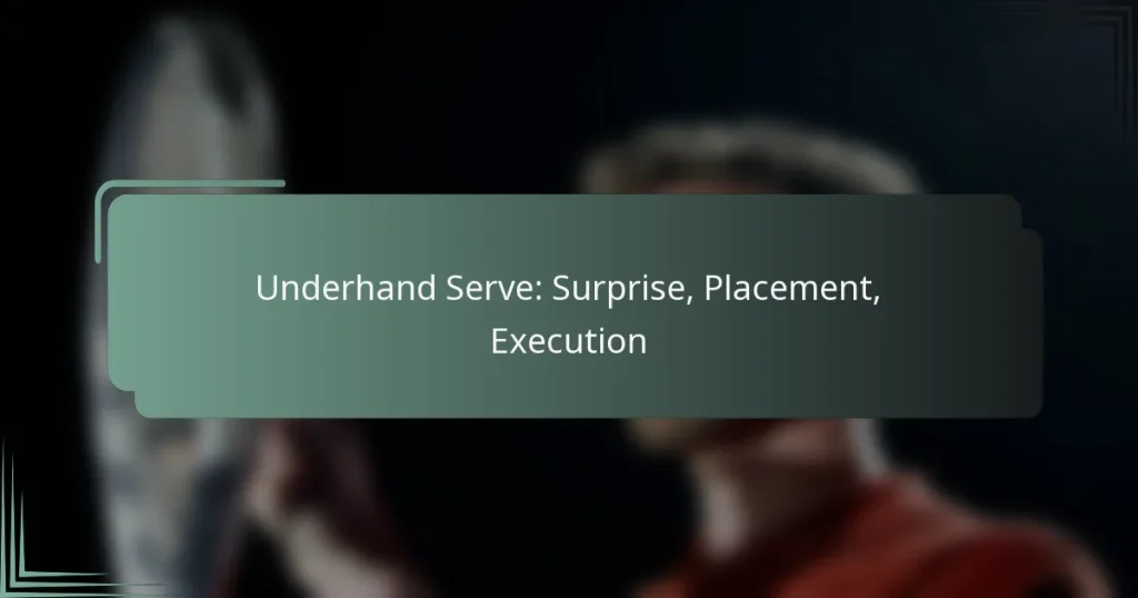 Underhand Serve: Surprise, Placement, Execution