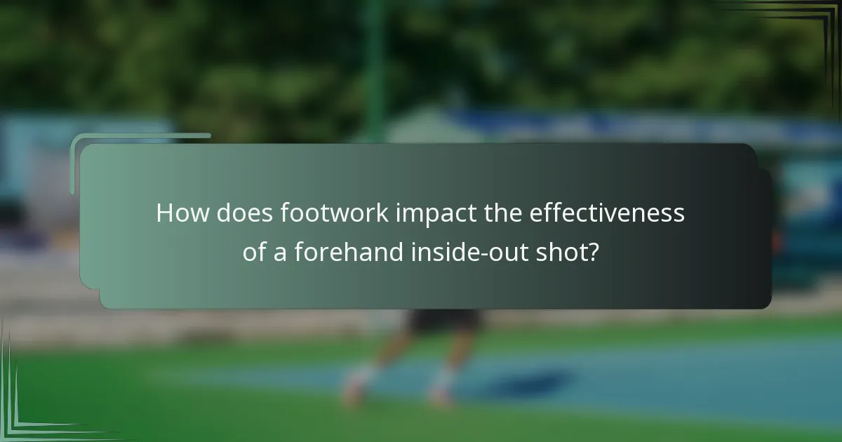 How does footwork impact the effectiveness of a forehand inside-out shot?