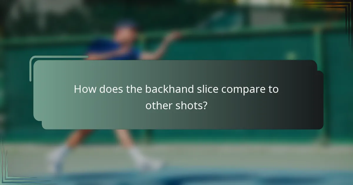 How does the backhand slice compare to other shots?
